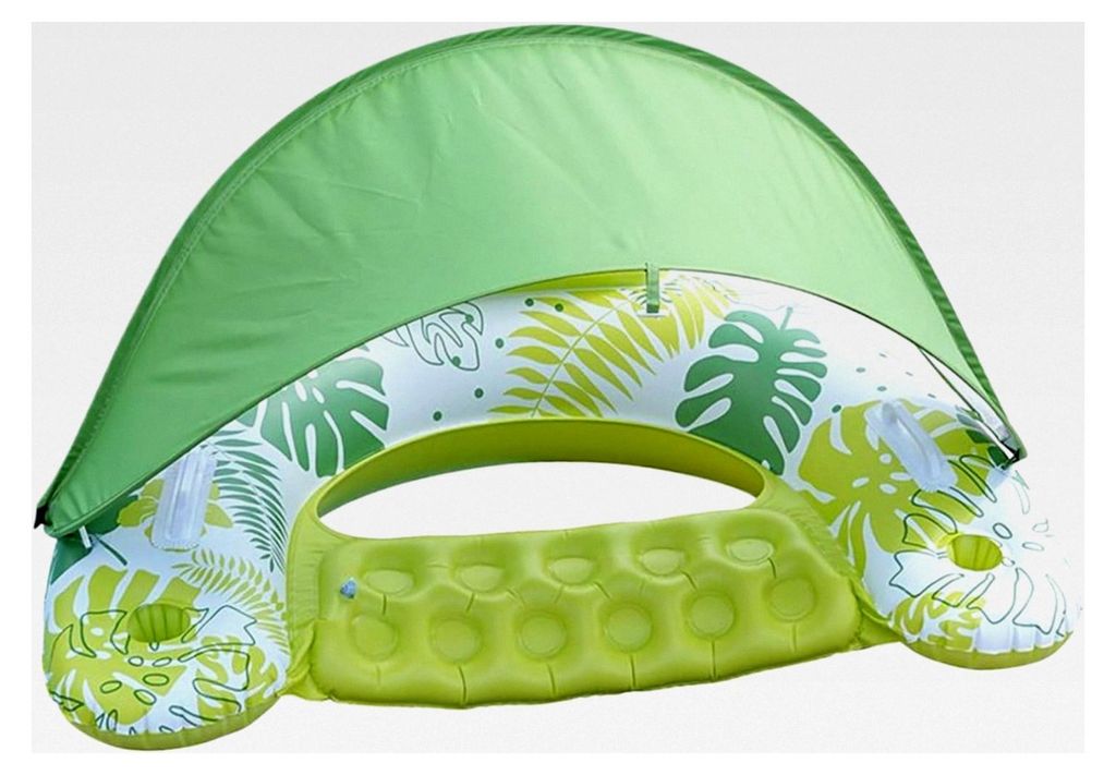 Pool Float mit Sonnendach, Schwimmbadstuhl, ergonomisches Schwimmfloß - aufblasbarer Schwimmer mit Tassenhaltern für den Sommer am Strand, Fluss ...