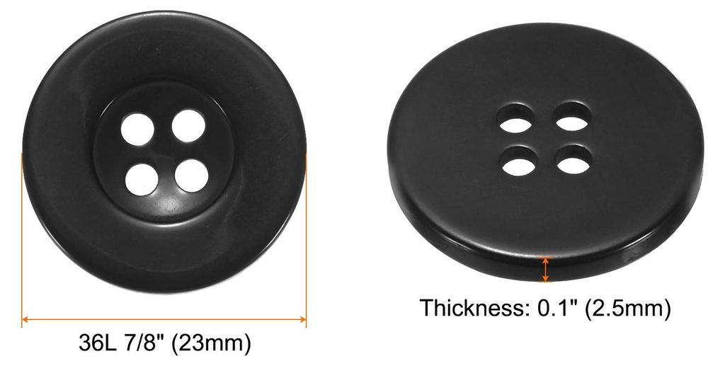 10 Stš¹ck Harz Kn?pfe Schwarz N?hkn?pfe 23mm Runde Bastelkn?pfe Buttons zum Ann?hen Flach 4-Loch Ersatzkn?pfe fš¹r N?hen Hemd Kleidung Blusen D...