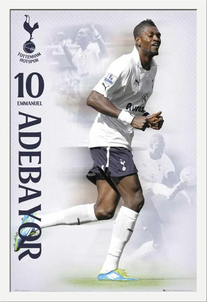 Memorabilia Spurs: Poster Adebayor 11/12 in Cornice Shinsuke MDF