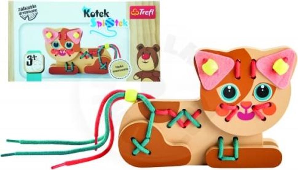 Trefl Kätzchen / Katze Holzspielzeug String mit Schnüren in einer Box 19x10x5cm
