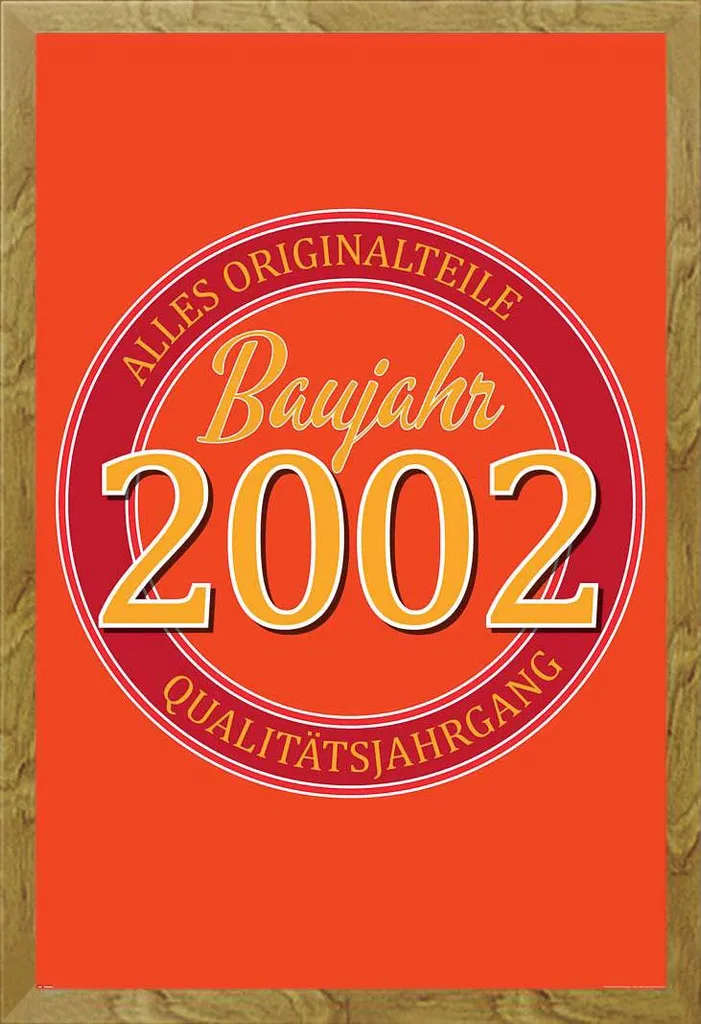 Regalo 22 Anni: Poster 2002 con Cornice Shinsuke Maxi Oak e Acrilico