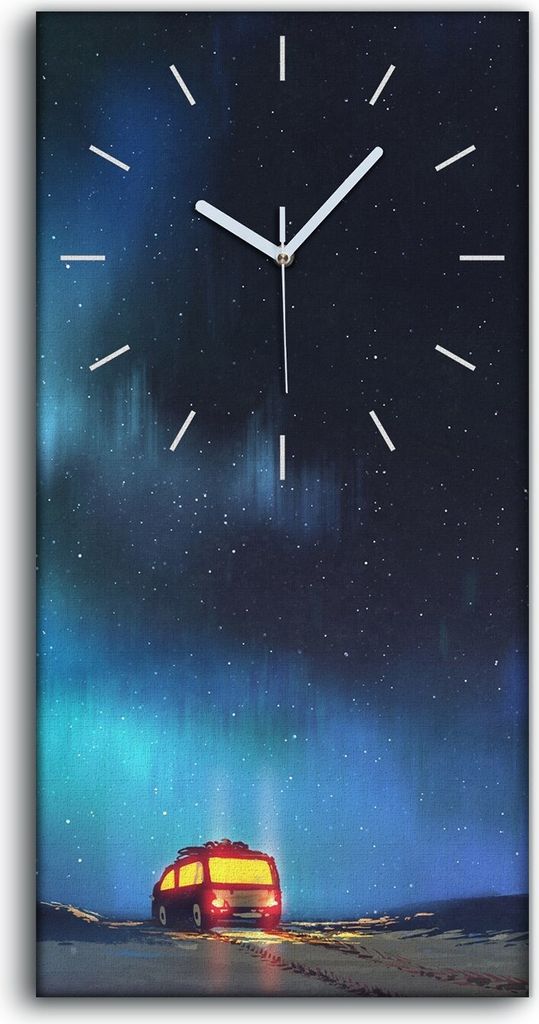 Leinwand Wanduhr Wandkunst Uhr Quarz 30x60 Nachtkulisse des Produktbild 