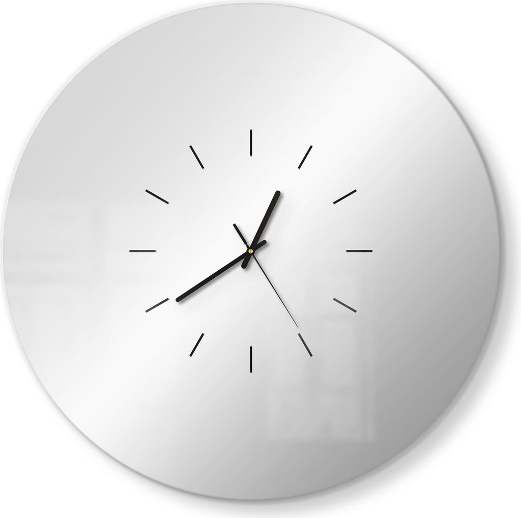 DEQORI Spiegeluhr rund Ø 60 cm, Modern Wanduhr Uhr modern Deko Spiegel XXL