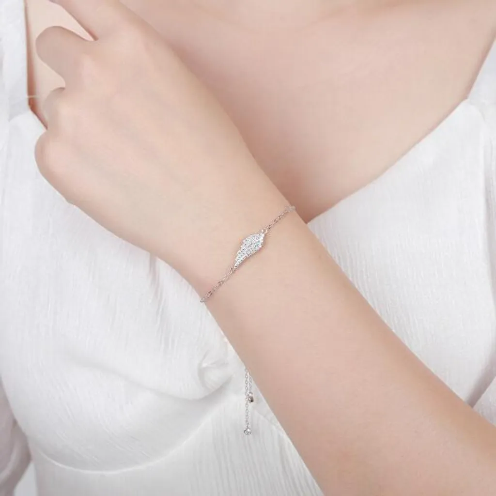 Bracciale in argento alla moda con ala d'angelo B0000440 - 2
