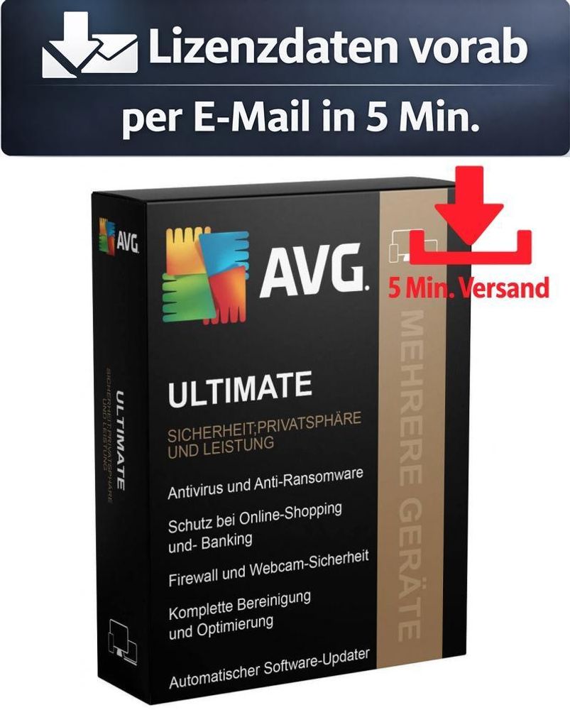 AVG Ultimate (10 Device - 1 Jahr) ESD Antivirus Sicherheit 5 Min. Versand als Download per Mail