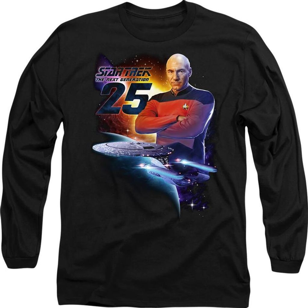 Star Trek - "The Next Generation 25" T-Shirt für Herren/Damen Uni TV9400 (XL) (Schwarz)