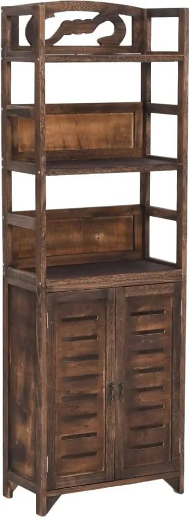 vidaXL Vetrina marrone scuro 46x24x140 cm in legno massiccio di paulownia