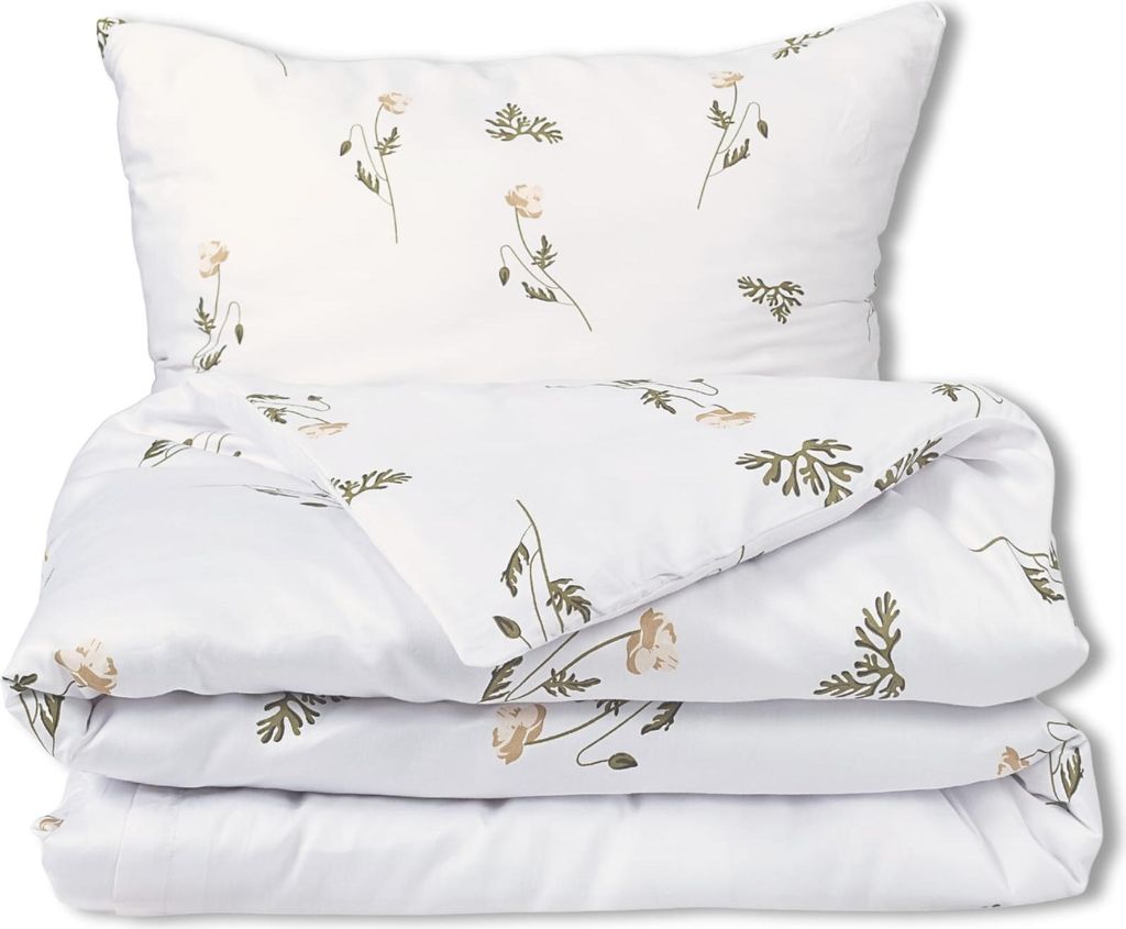 Satin Bettwäsche Set 220x200 EXKLUSIV Helles Blumenmuster