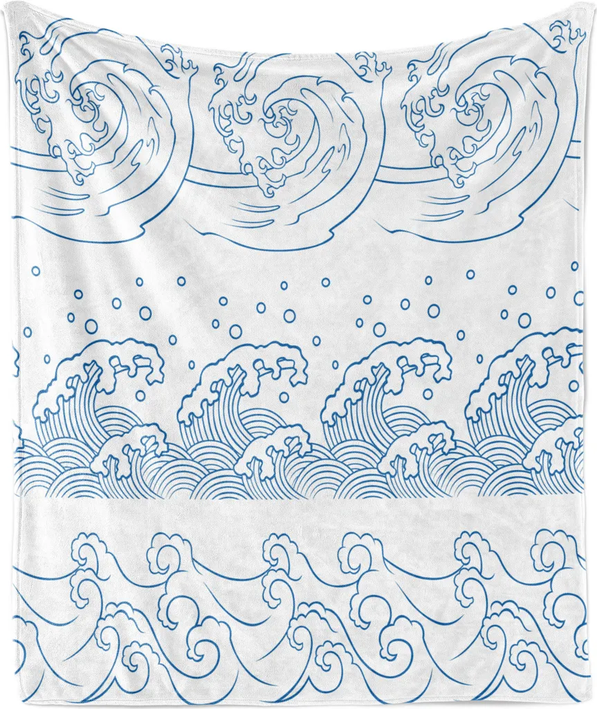 Coperta da Viaggio e Picnic 125x175cm - Plaid Nautico Abakuhaus Blu - 1