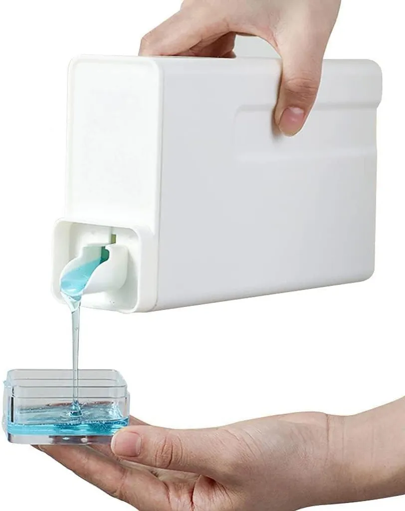 Récipient lessive liquide 1000 ml avec bec verseur et design blanc moderne