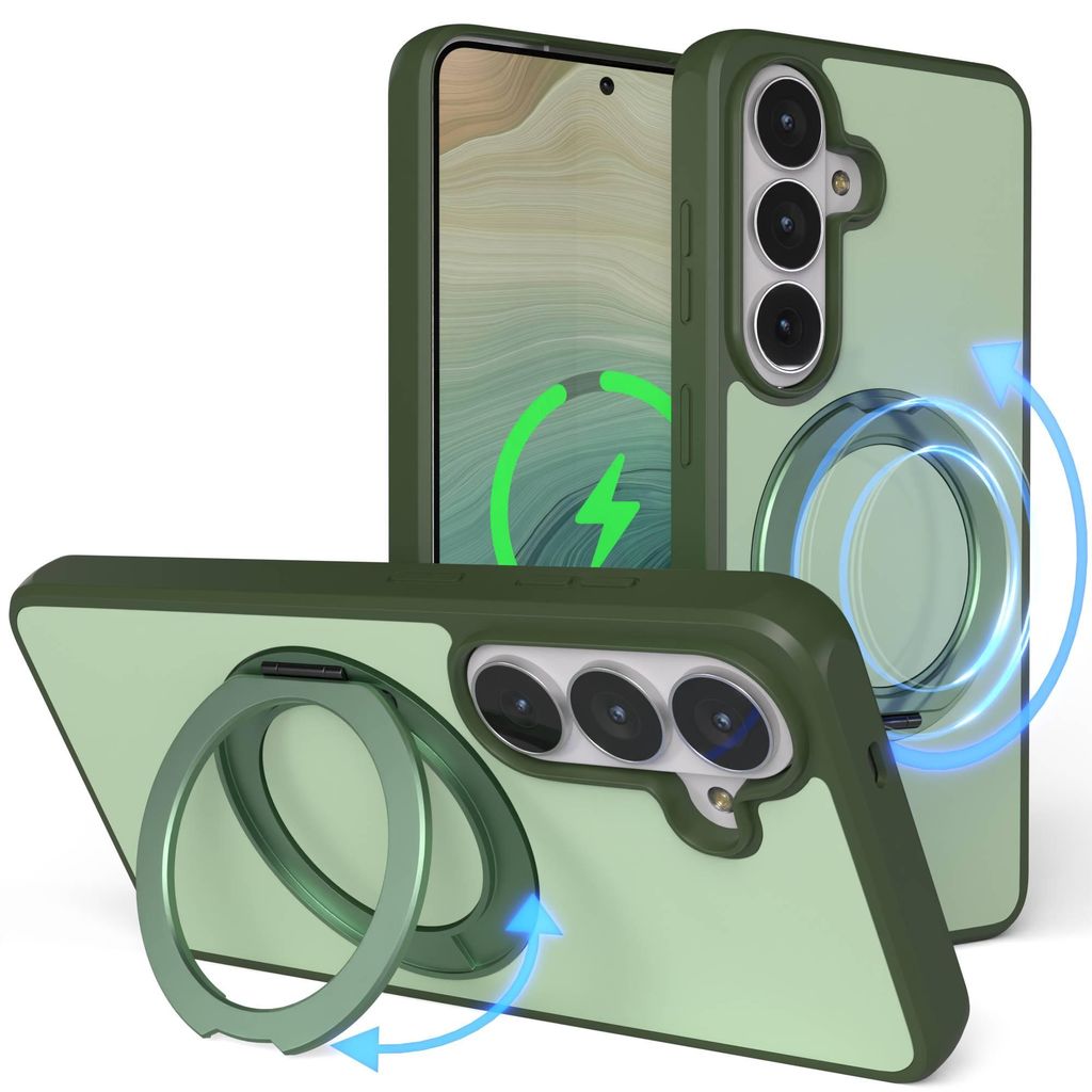 EAZY CASE - MagSafe Handyhülle für Samsung Galaxy S26, Ring zum Aufstellen, 360° drehbar, Magsafe Silikonhülle zum Aufstellen, stoßfest Cover ...