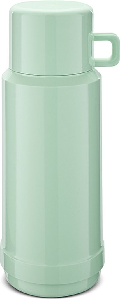 ROTPUNKT Isolierflasche JESPER I 1,00 ltr. - Glaseinsatz I geschmacksneutral -hochwertig, Thermoflasche mit Griffbecher pistacchio cream