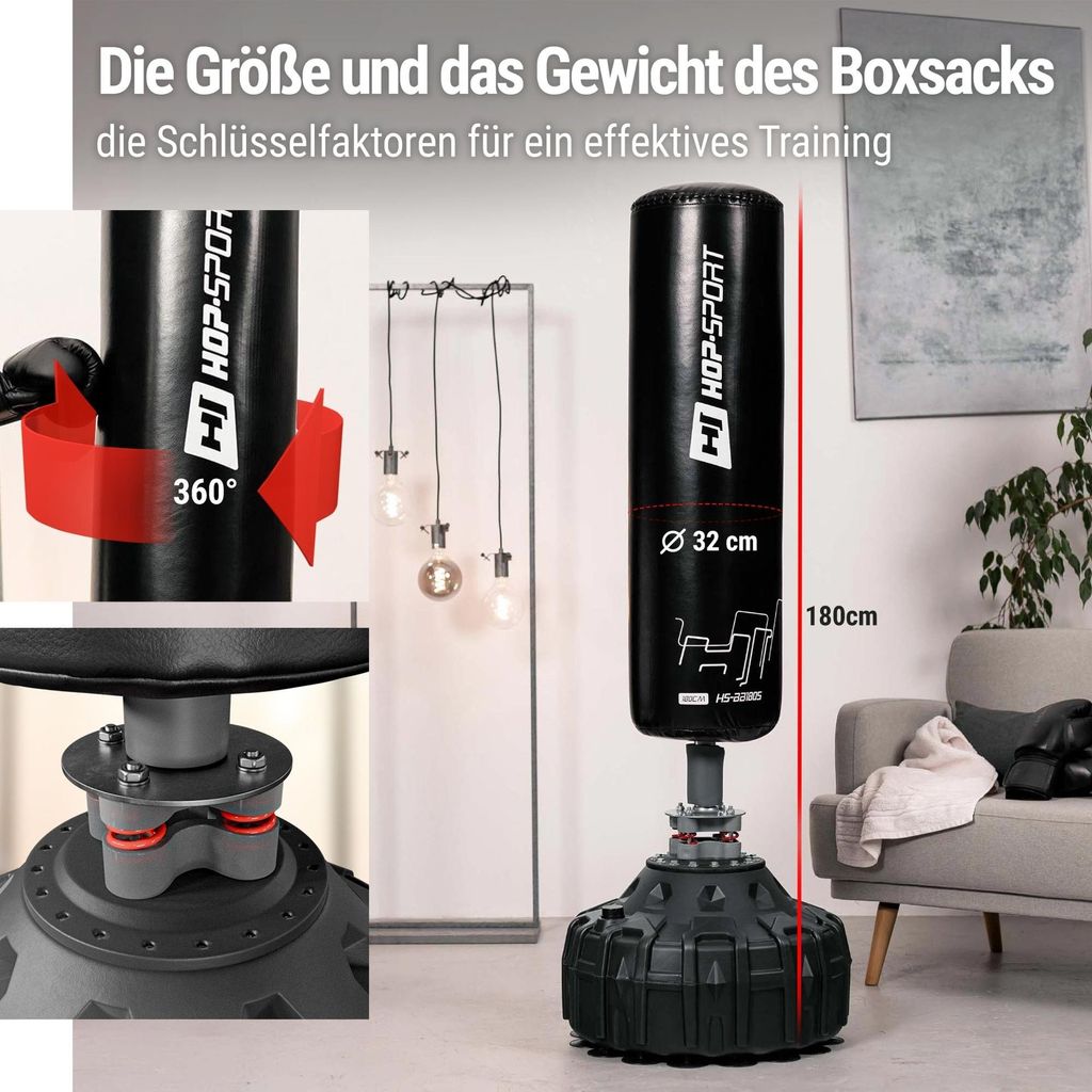Hop-Sport Boxsack Stehend für Krafttraining, freistehender Produktbild 2