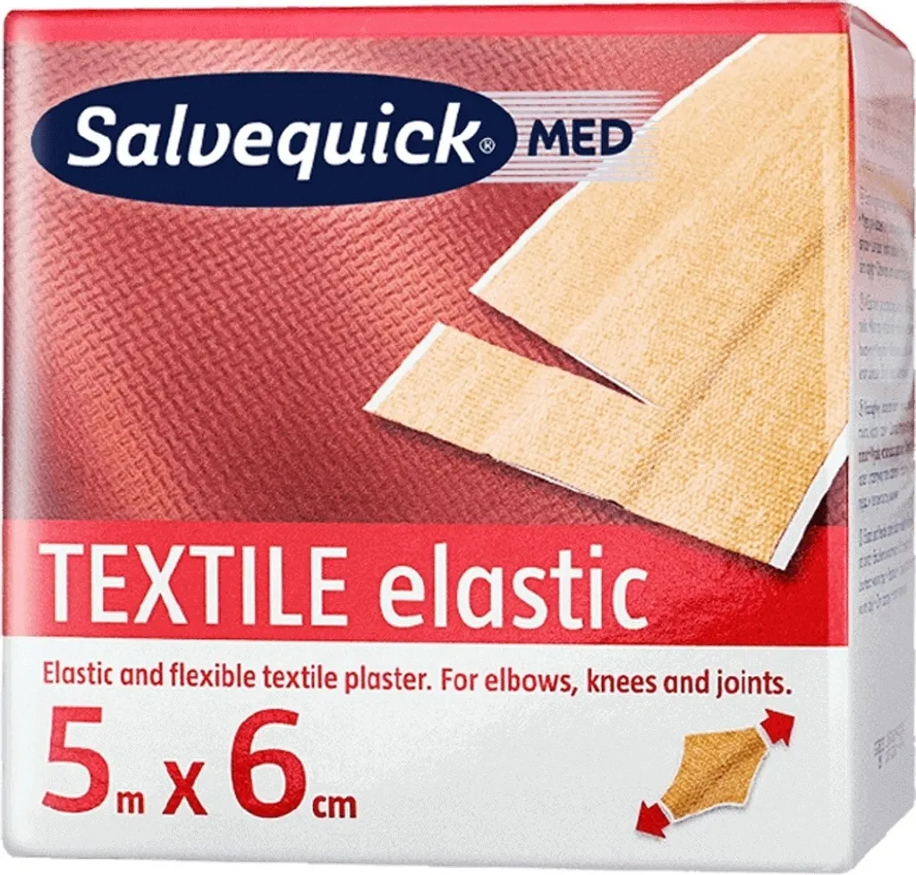 Pansement extensible Salvequick 5m x 60mm textile haute résistance