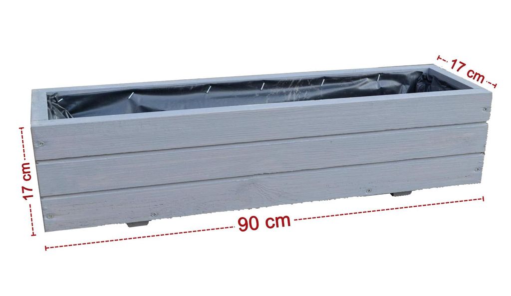 Pflanzkasten Holz Grau 90cm