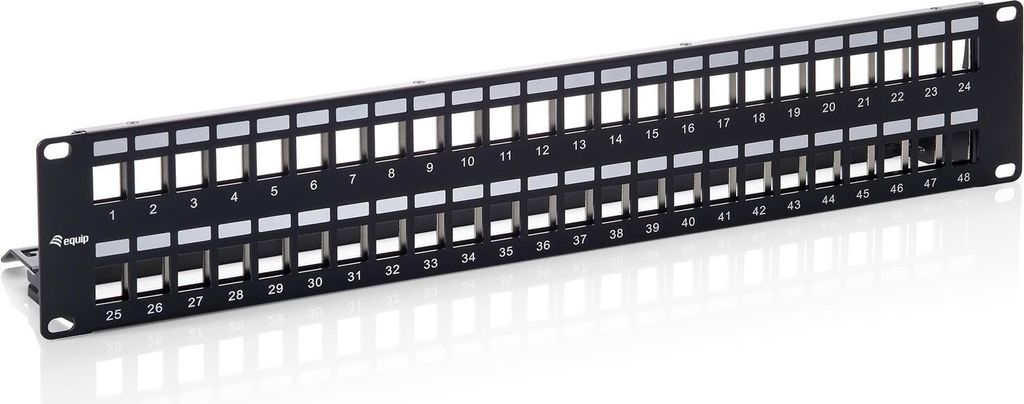 Equip Patchpanel 48x Cat6A 19" FTP 1HE Keystone Montage sw Produktbild 