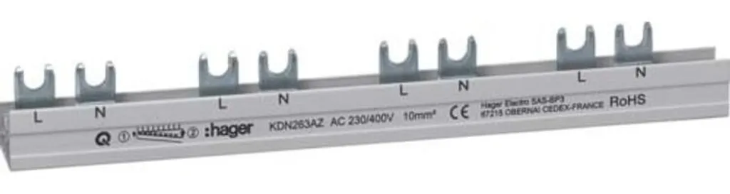 Équipez votre Tableau Électrique avec le Rail Hager 2P 10mm² KDN263AZ