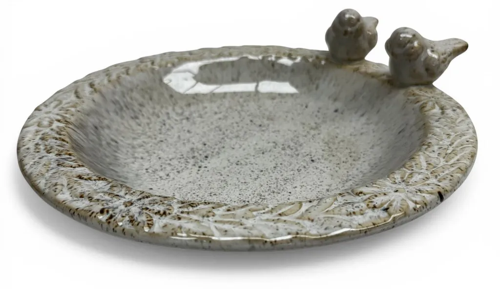 Mangeoire Oiseaux Céramique Blanche 25 cm Pro Garden Lory Haute Qualité