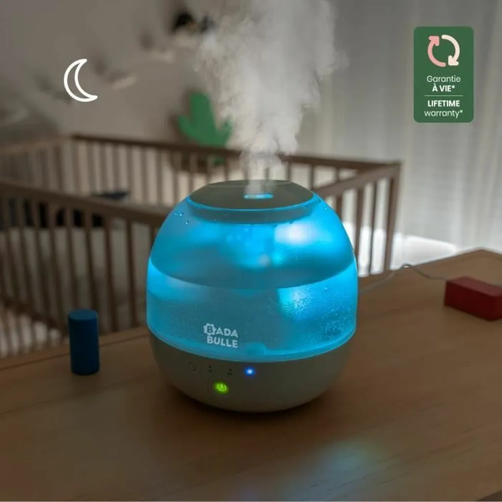 Humidificateur d'air Bubble Silencieux 400ml - Diffuseur LED 7 Couleurs - 9