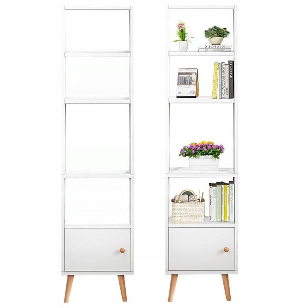 Scaffale bianco in stile scandinavo loft per libri Immagine del prodotto 