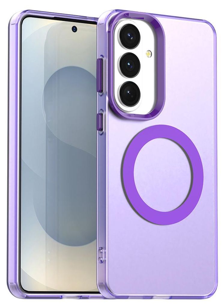 Magnetisch Hülle für Samsung Galaxy S26+, Schlank Durchscheinend Matt Stoßfest Handyhülle Lila