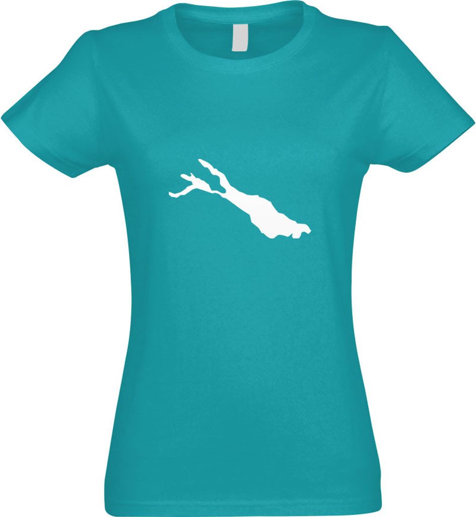 Kiwistar - T-Shirt tailliert - Damen - türkis - Bodensee - Deutschland - See - mit Motiv Bedruckt - Funshirt Design - Sport - Freizeit - Damen - XL