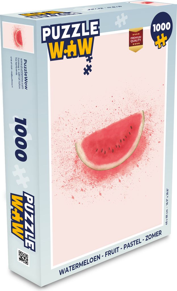 MuchoWow Puzzle 1000 Teile Wassermelone - Obst - Pastell - Sommer - Spielzeug - Alt und Jung - Spiele - Puzzeln