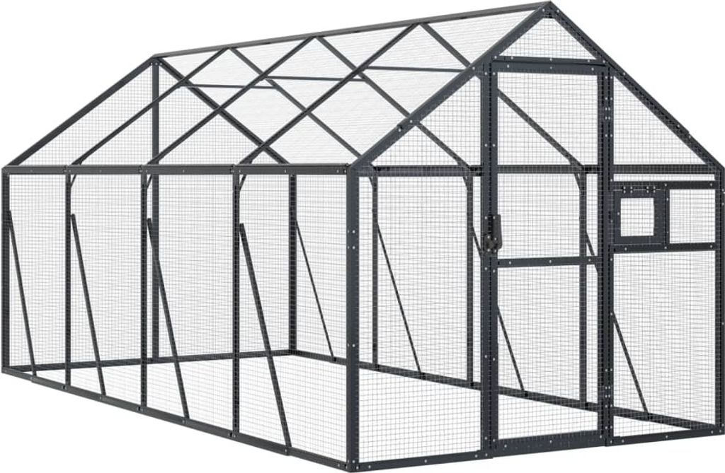 vidaXL Voliéra antracit 1,79x4x1,85 m Hliník Obrázek produktu 