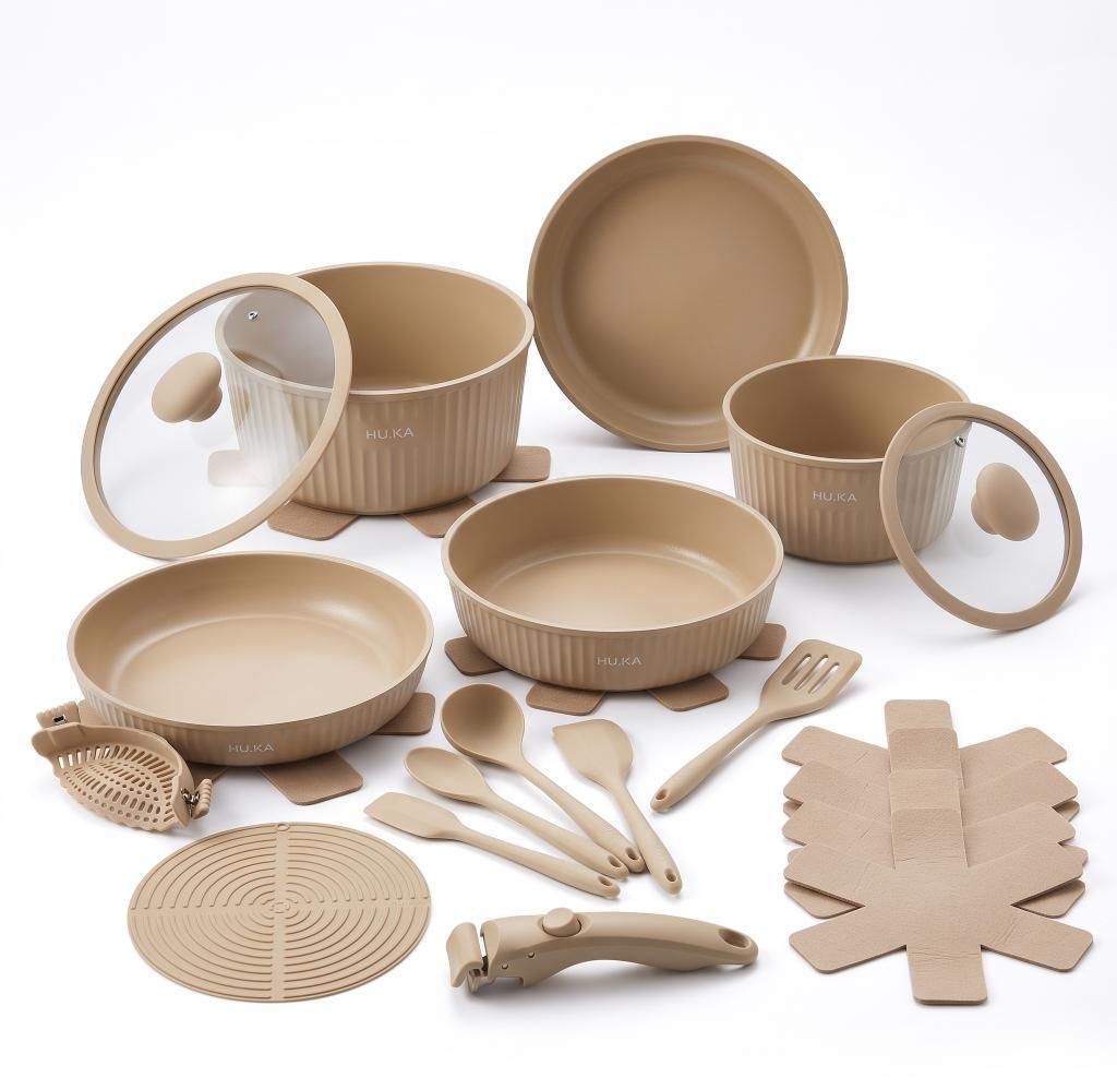 Zestaw garnków i patelni 20 el. odpinana rączka indukcja Zdjęcie produktu 