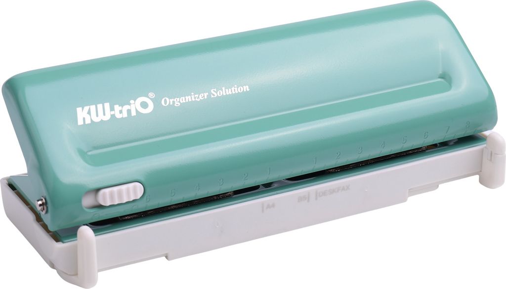 KW-triO Verstellbarer 6-Loch-Desktop-Stanzer fuer A4/A5/A6/A7/Mini/B5/Personal/Deskfax, Milchplaner-Organizer mit 10 Blatt Kapazitaet, Geschaeft, S...