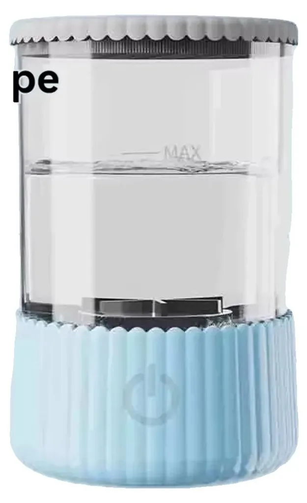 Nettoyeur de pinceaux de maquillage électrique USB portable bleu ciel