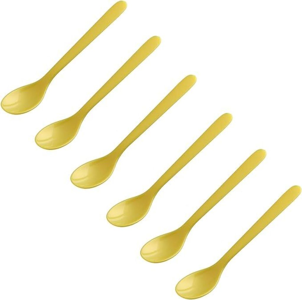 FACKELMANN | 6er Set Eierlöffel Frühstückslöffel 14 cm | Farbe: Gelb | hochwertiger Kunststoff | ideal für den Frühstückstisch