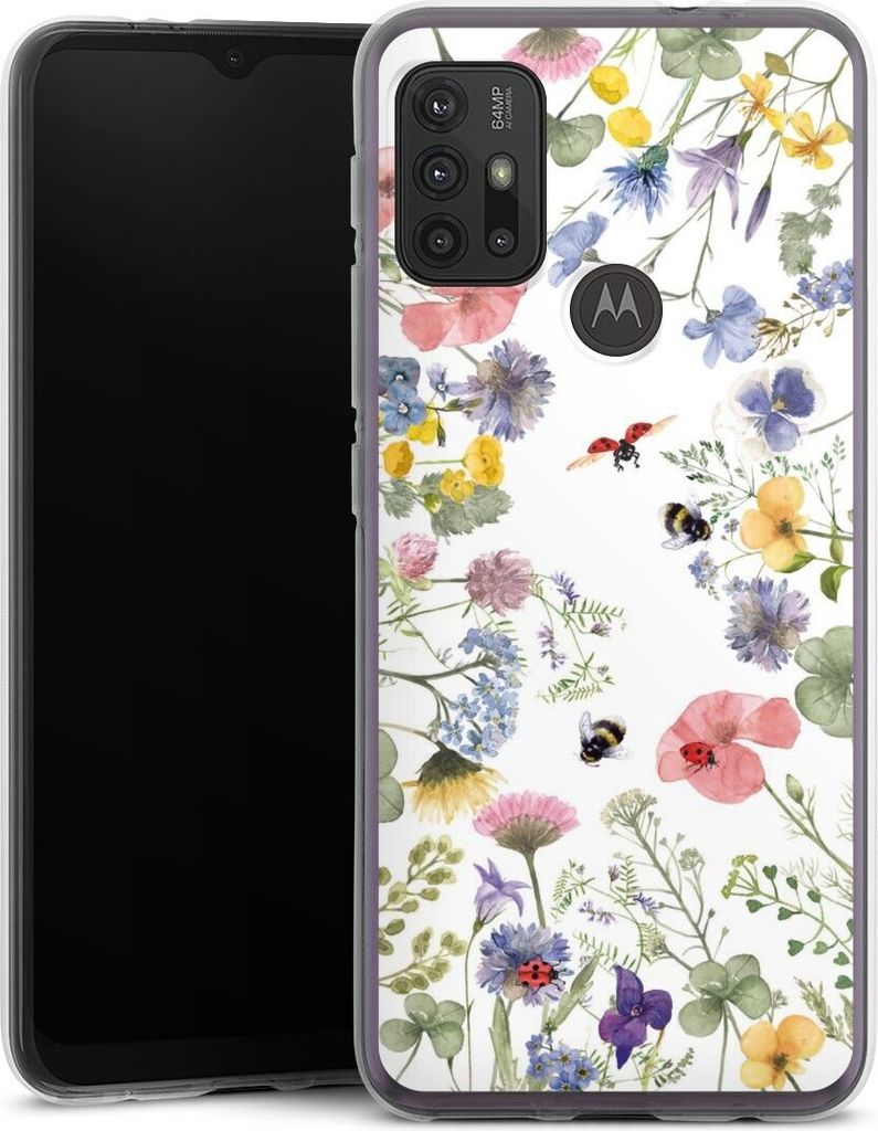 DeinDesign Handyhülle für Motorola Moto G30 Silikon Hülle Case Smartphone Schutzhülle Biene Blumen Muster