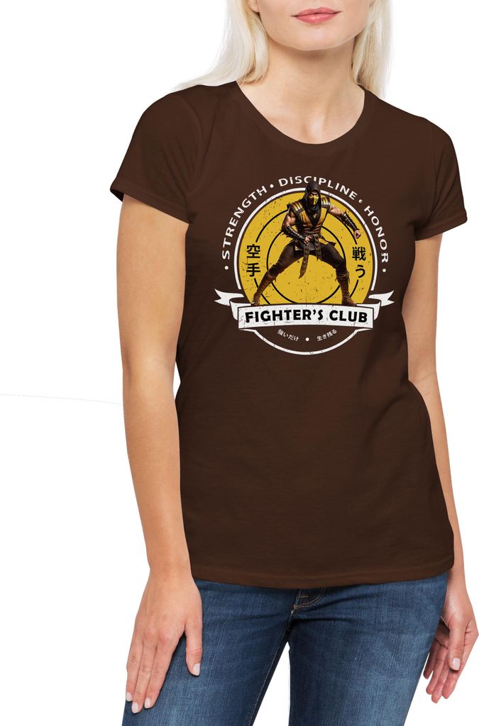 Urban Backwoods Fighter's Club Ninja II, Damen T-Shirt, Farbe: Braun, Größe: XL