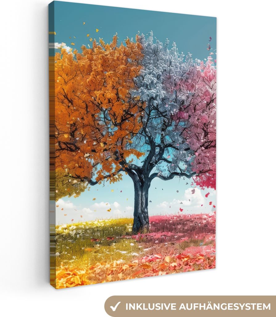 Leinwand Bilder 60x90 cm - Lebensbaum - Natur, Bilder, Wanddeko Wohnzimmer