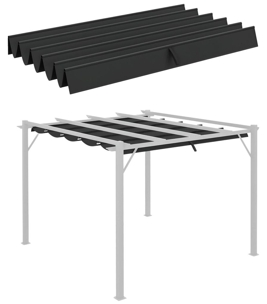 Ersatzdach für Pergola 3x3 m, Pavillondach Dunkelgrau, 250 Produktbild 