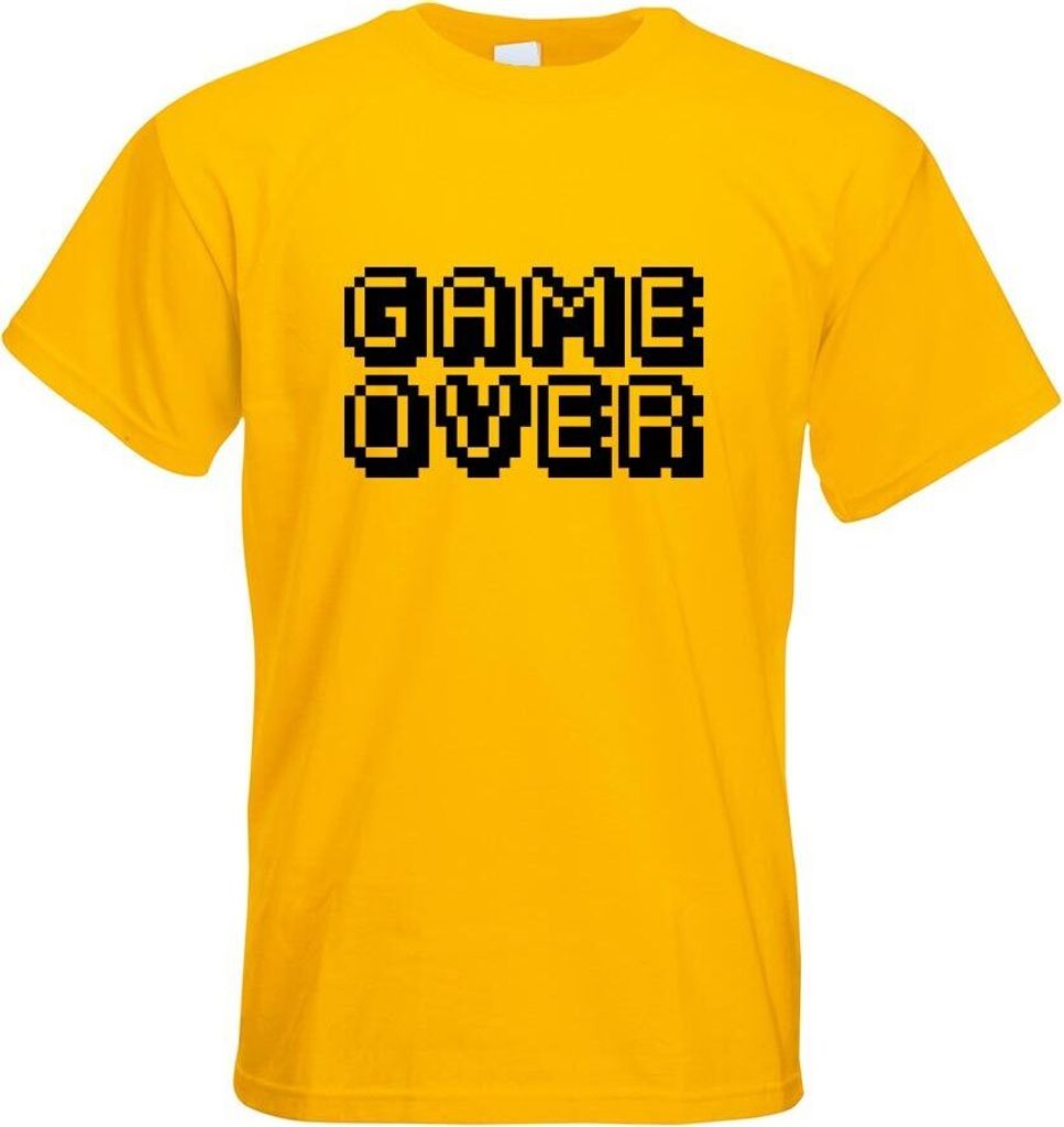 Kiwistar - T-Shirt - gelb - Game Over Pixel Schrift Motiv Bedruckt Funshirt Design Print - mit Motiv Bedruckt - Funshirt Design - Sport - Freizeit ...