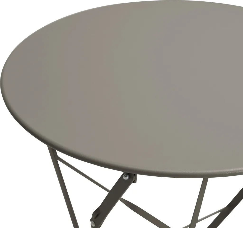 Mobilier de Balcon pour Petit Espace Ensemble Table et Chaises Taupe