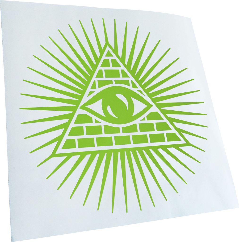 Kiwistar - Autoaufkleber - Auge der Vorsehung II - Lindgrün - 30x30cm - Aufkleber für Auto, Laptop, Fahrrad, LKW, Motorrad mehrfarbig JDM Decal R...