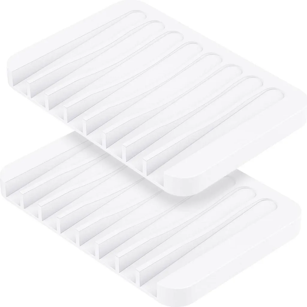 Occasione Set 2 Portasapone Silicone - Bianco, Scarico Rapido, Top!