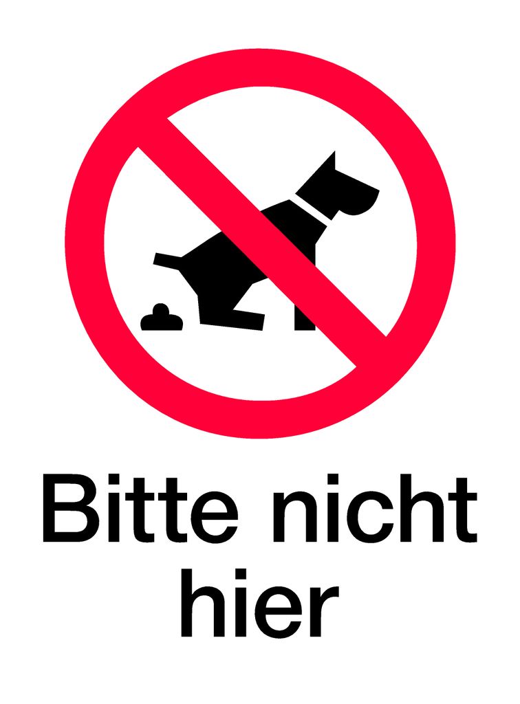 Schild Bitte nicht hier, 192x260mm, 1mm dick, selbstklebend