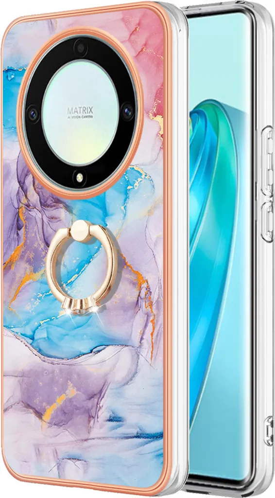 Cover Protettiva Honor X9a / Magic5 Lite Silicone TPU con Ring Blu