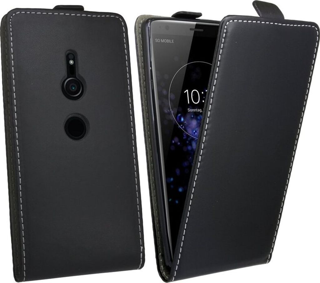 Sony Xperia XZ2 Handyhülle Tasche Flip Case Smartphone Schutzhülle Schwarz
