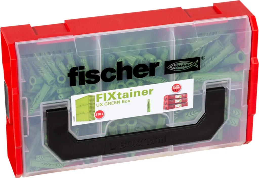 Fixez sans Risque avec le fischer FIXtainer UX Green NV Multi-Supports