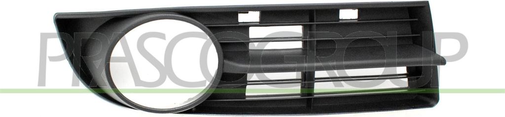 PRASCO Lüftungsgitter Grill Stoßfänger für VW TOURAN (1T1, 1T2) mit Loch/Löchern für Nebellampen Schwarz