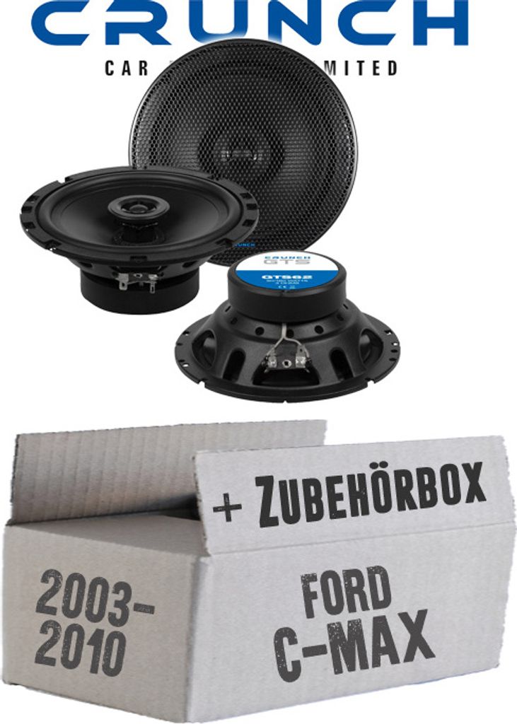 Lautsprecher Boxen Crunch GTS62 - 16,5cm 2-Wege Koax GTS 62 Auto Einbauzubehör - Einbauset passend für Ford C- JUST SOUND best choice for caraudio