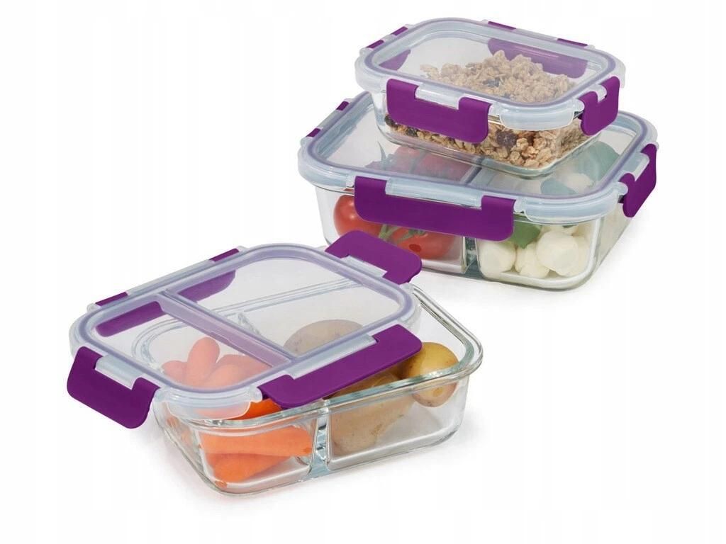 ERNESTO® Frischhaltedosen-Set, 3-teilig, grün/lila (lila) - Produktbild 