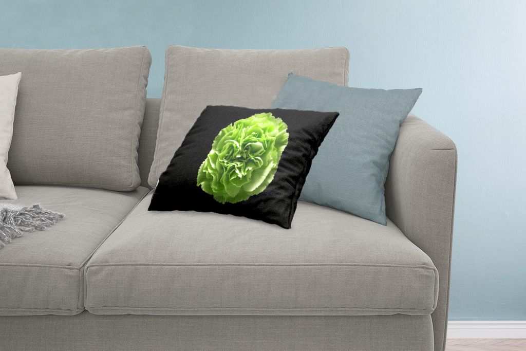 MuchoWow Zierkissen Sofakissen Wohnzimmer Dekokissen 60x40 cm Grün - Nelke - Blumen - Kopfkissen - Polster mit Foto