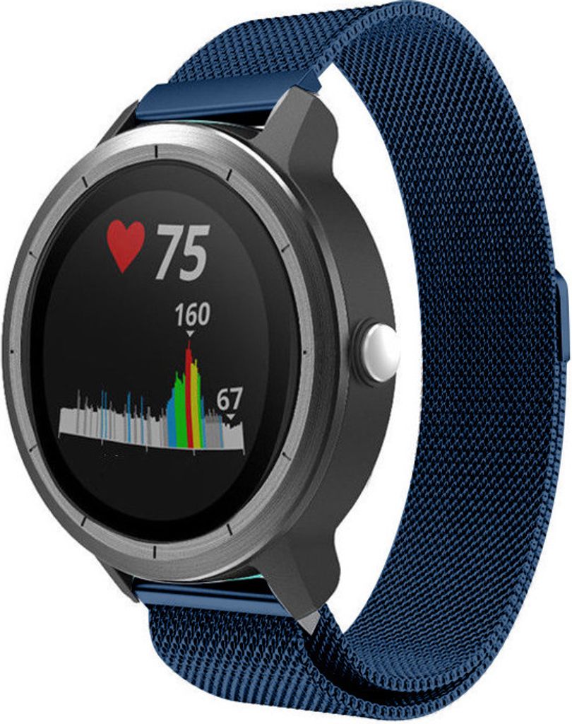Strap-it Garmin Vivoactive 3 Milanese Armband (Blau)