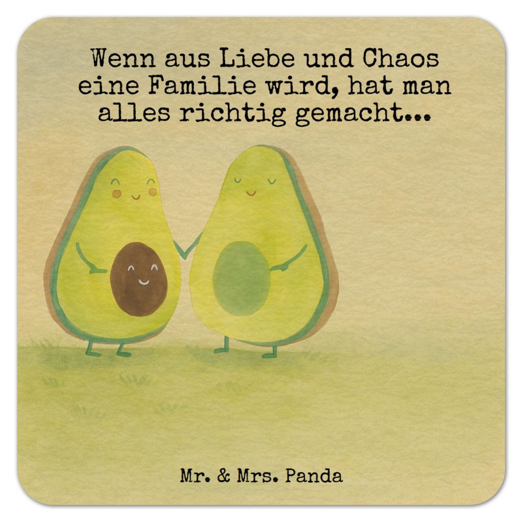 Mr. & Mrs. Panda Tassenuntersetzer Avocado Pärchen Design 100er Set - Weiß - Geschenk, Familie, Geburt, Schwangerschaft, Tischuntersetzer, Geträ...
